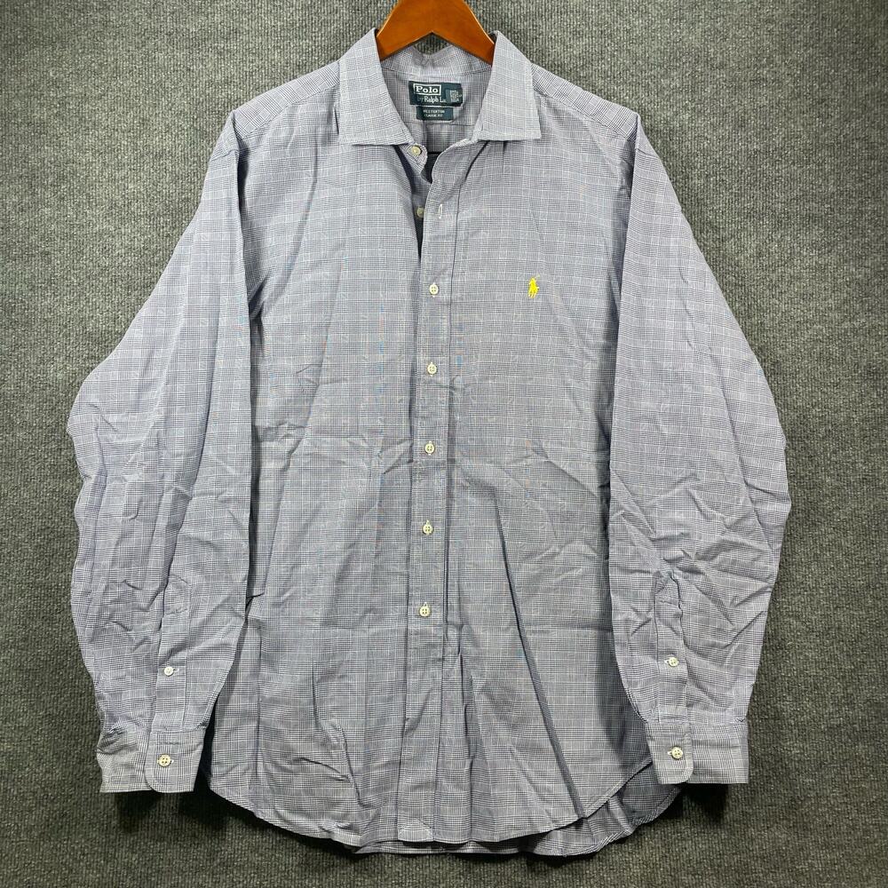 Polo Ralph Lauren Westerton Button Up Shirt Men's XXL Blue Check Classic Fit